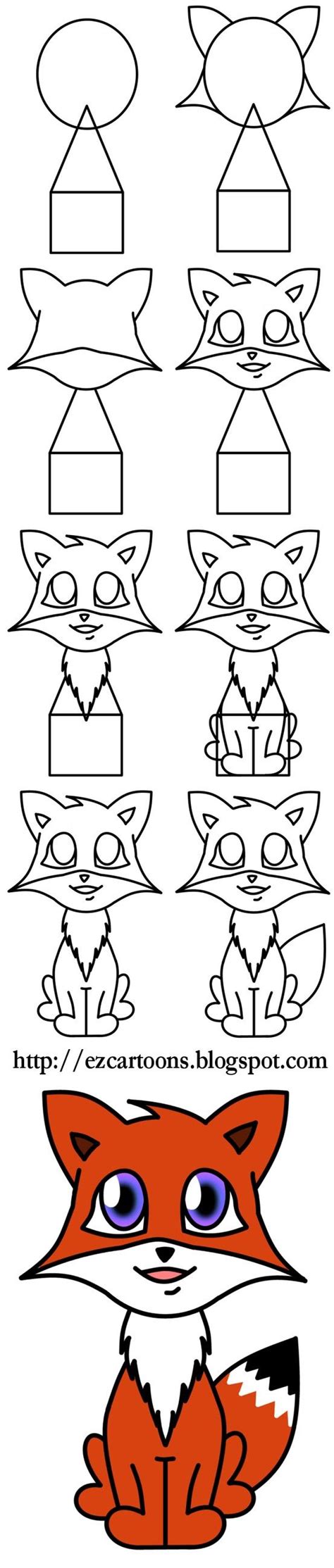 How To Draw A Cartoon Fox Easy Cartoon Drawings Doodle Drawings Easy