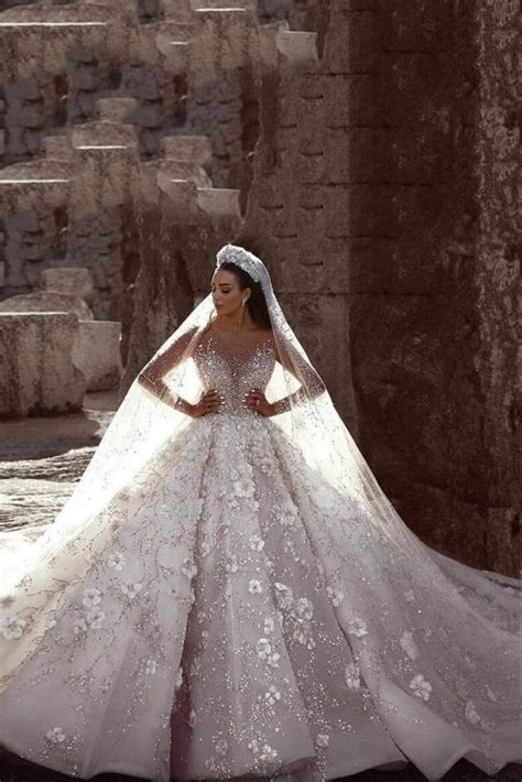 Luxury Long Sleeve Ball Gown Expensive Wedding Dress 2020 Bridelily