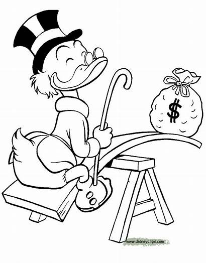 Scrooge Coloring Pages Printable Uncle Ducktales Disney