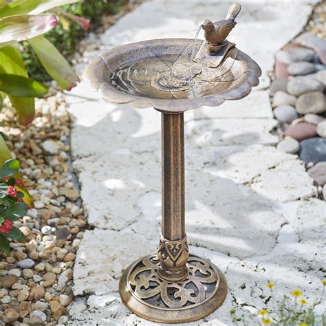 How To Make A Bird Bath With Fountain Alpine Summer Pond Outdoor Bird