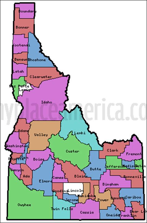 Idaho Counties Map With Cities