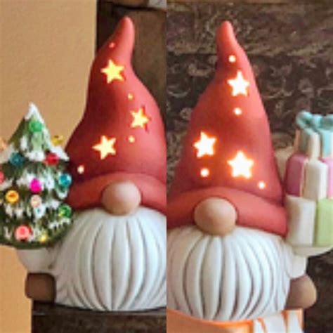 Sale 6 Ceramic Gnome With Christmas Tree Or Ts Custom Etsy