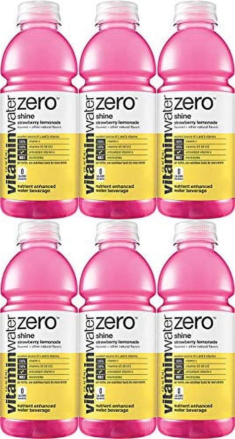 Vitamin Water Zero Strawberry Lemonade Shine 20oz Bottle Pack Of 6 Total Of 120 Oz