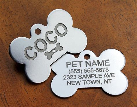 Stainless Steel Custom Deep Engraved Pet Id Tags Personalized Front And