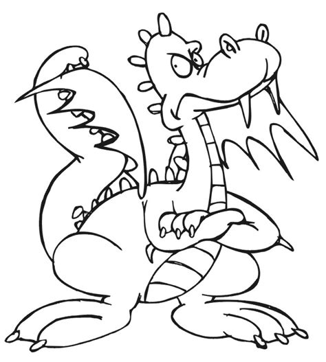 Dragon Coloring Page Angry Dragon With His Arms Crossed Coloring Home