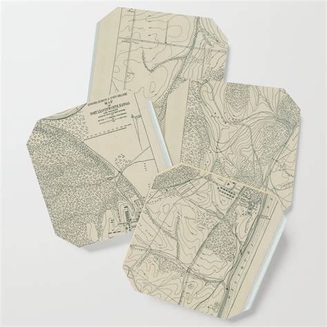 Map Of Fort Leavenworth Kansas And Vicinity Coaster By Public Domain