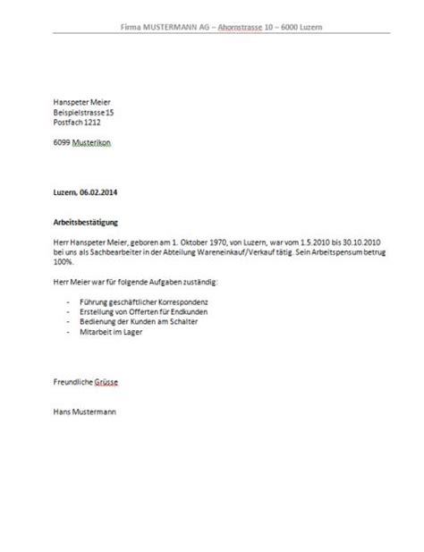 Arbeitsbescheinigung fur arbeitnehmer muster zum download 1. Arbeitsbestätigung Vorlage - Muster-Vorlage.ch
