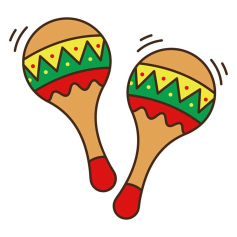 Mexican Wooden Maracas Cartoon Characters Illustrations Royalty Free