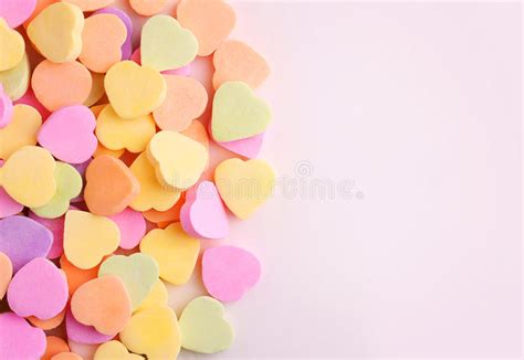 Colorful Hearts Background Sweetheart Candy Valentines Day Stock