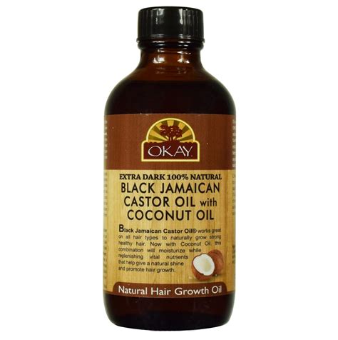 Okay Xtra Dark Black Jamaican Castor Oil With Coconut Oil 4 Oz