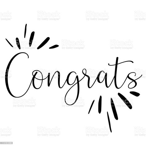 Congrats Lettering Handwritten Modern Calligraphy Brush Painted Letters