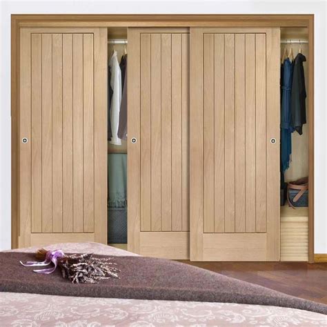 Three Sliding Maximal Wardrobe Doors And Frame Kit Suffolk Oak Door