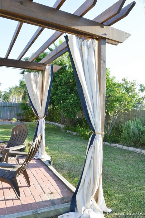 Budget Friendly And No Sew Diy Outdoor Curtains Table And Hearth