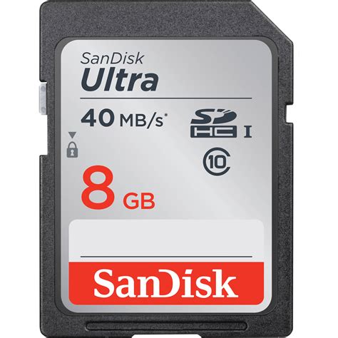 (2) high capacity sd memory card (sdhc): SanDisk 8GB Ultra UHS-I SDHC Memory Card SDSDUN-008G-G46 B&H