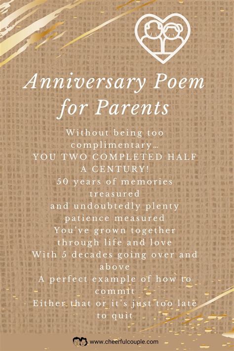 Short Love Poem For Parents On Anniversary Anniversary Poems