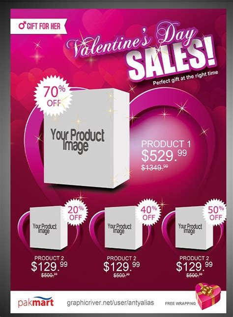 Not only do people yearn to have a good time with their partner on this day that celebrates love, but they love to make their partner feel extra. Free Gift For Her Valentine's Day Sale Flyer PSD Template ...