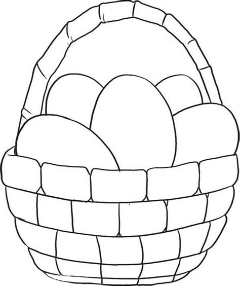 Easter Basket With Eggs Coloring Page Coloring Pages
