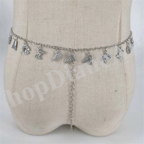 Custom Name Waist Chain For Women Crystal Letter 12 Etsy