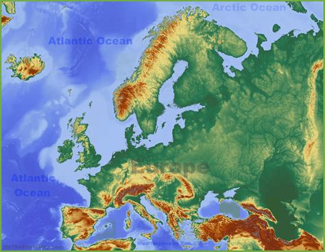 Physical Map Of Europe Hd Carolina Map