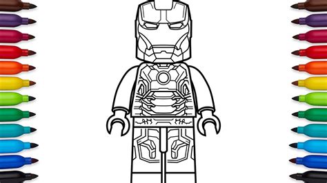 How To Draw Lego Iron Man Mark 43 Marvel Superheroes Coloring Pages