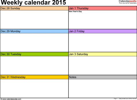 Blank 2 Week Printable Calendar