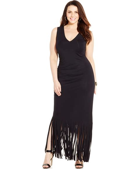 Plus size fringe dress australia. INC International Concepts Plus Size Fringed Maxi Dress in ...