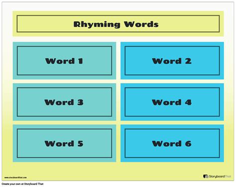 Rhyming Words Worksheets Storyboardthat