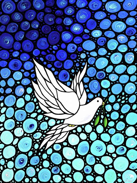Peaceful Journey White Dove Peace Art Painting By Sharon Cummings