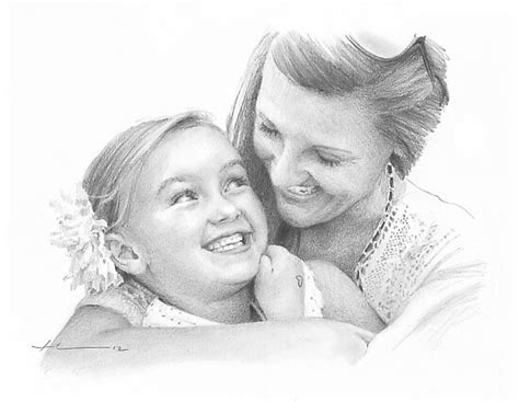 Mom And Daughter Drawing By Mike Theuer Redbubble