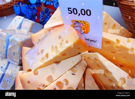 Danish Cheeses On A Market Copenhagen Denmark Stock Photo Alamy