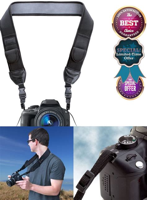 Neoprene Camera Neck Strap With Quick Release Clips And 2 Pockets For