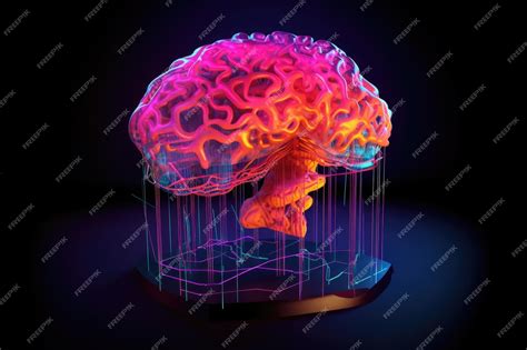 Premium Ai Image Futuristic Hologram Of A Brain With Digital Data