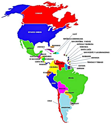 Mapa Con Los Países De América Saber Es Breve