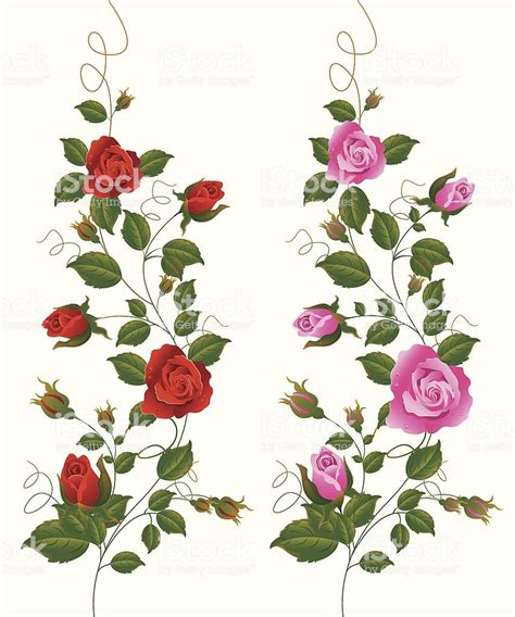Self Illustrated Red And Pink Rose Vineplease See Some Similar