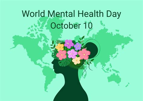 Mental Health Day October 10 Awareness World Day 3327980 Vector Art