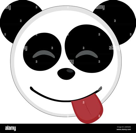 Vector Emoticon Illustration Eines Cartoon Pandas Gesicht Mit Einem