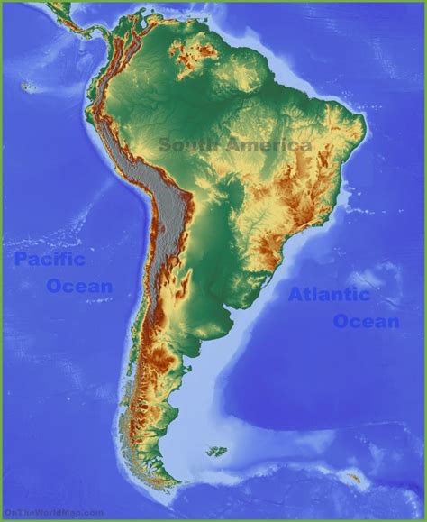 Physical Map Of South America South America Physical Map America