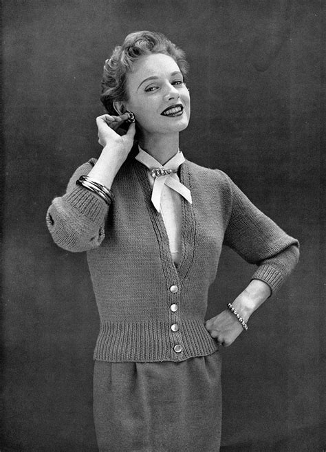 the vintage pattern files 1950s knitting cardigan sweater