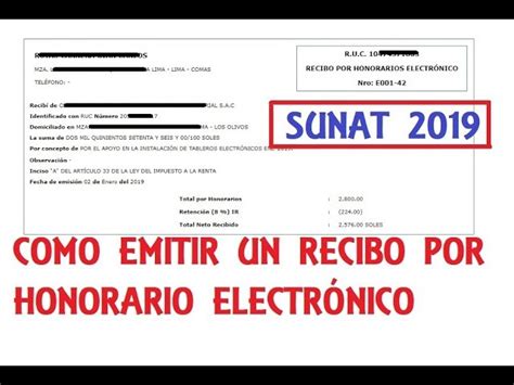 Como Emitir Recibo Por Honorarios Electronico Sunat Doovi Vrogue