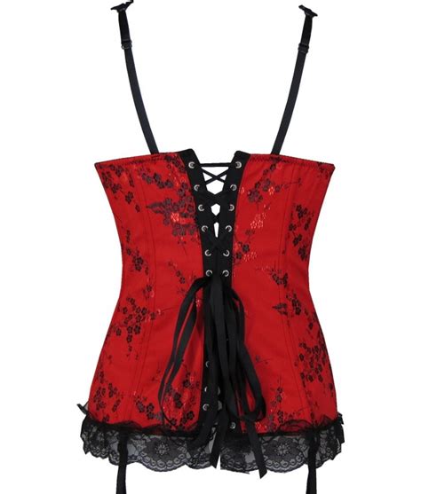 Red And Black Asian Style Satin Corset Discreet Tiger