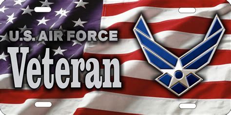 Personalized Novelty License Plate Us Air Force Veteran Flag Background