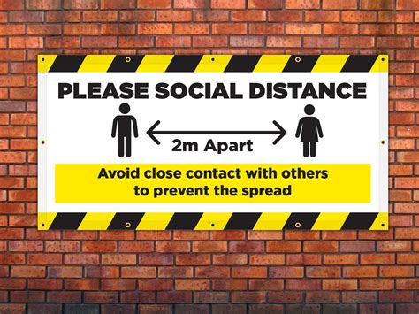 Please Social Distance Covid 19 Banner Banner World