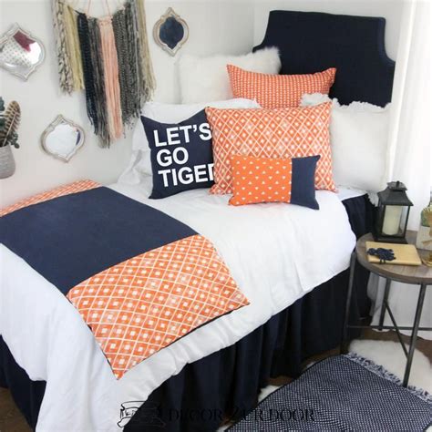 Auburn University Tigers Navy Orange Dorm Bedding Set Au Dorm Room