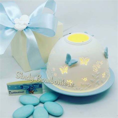 Bomboniera maschietto porta candela tea light Yankee ...