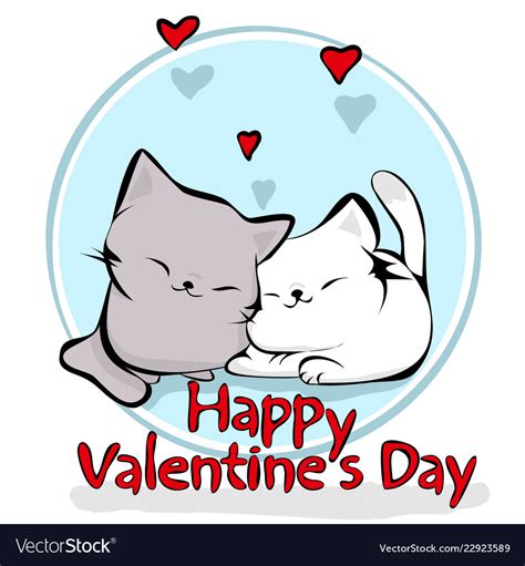 Valentine Card With Cats In Love Royalty Free Vector Image