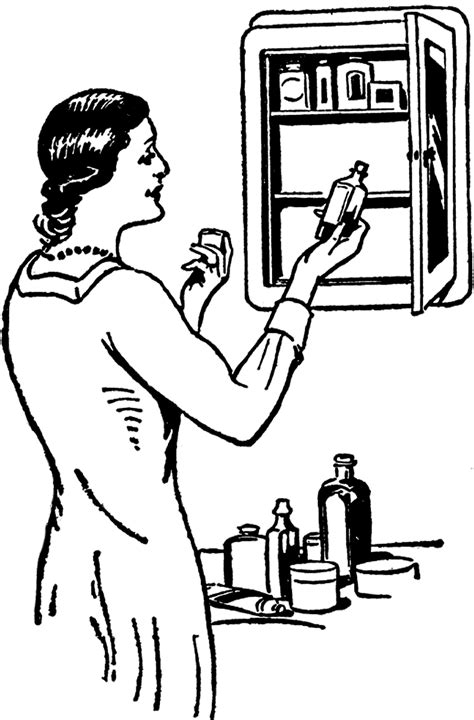 The black recessed medicine cabinet has all the same features as it's white counterpart. Vintage Medicine Cabinet Image! - The Graphics Fairy