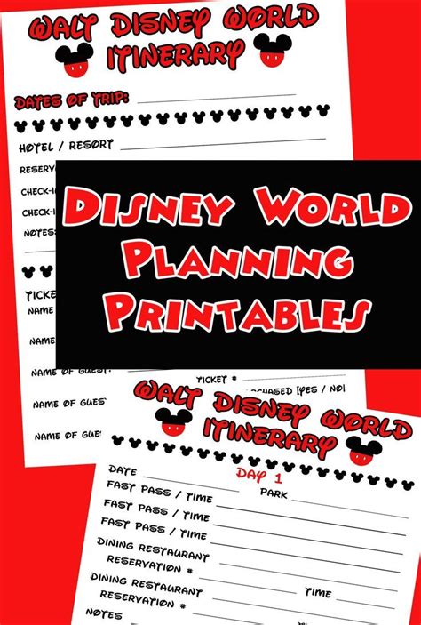 Planning A Trip To Disney World Download This Free Planning Itinerary