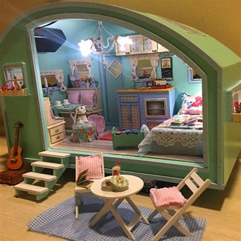 Great savings & free delivery / collection on many items. DIY Wooden Dollhouse Miniature Kit Doll house LED+Music ...