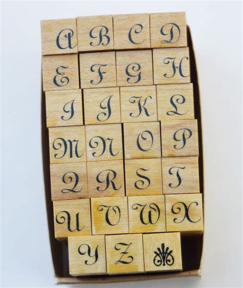 Alphabet Script Set Rubber Stamps By Rubber Stampede 27 Pieces