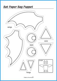Bat Paper Bag Puppet | Maple Leaf Learning Library
